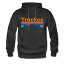 Truckee, California Hoodie - Retro Mountain & Birds Truckee Hooded Sweatshirt - charcoal gray