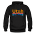 Utah Hoodie - Retro Mountain & Birds Utah Hooded Sweatshirt - black