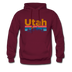 Utah Hoodie - Retro Mountain & Birds Utah Hooded Sweatshirt - burgundy