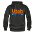 Utah Hoodie - Retro Mountain & Birds Utah Hooded Sweatshirt - charcoal gray