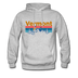 Vermont Hoodie - Retro Mountain & Birds Vermont Hooded Sweatshirt - heather gray