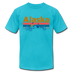 Alaska T-Shirt - Retro Mountain & Birds Unisex Alaska T Shirt - turquoise