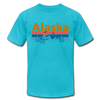 Alaska T-Shirt - Retro Mountain & Birds Unisex Alaska T Shirt - turquoise