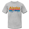 Alaska T-Shirt - Retro Mountain & Birds Unisex Alaska T Shirt - heather gray