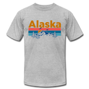 Alaska T-Shirt - Retro Mountain & Birds Unisex Alaska T Shirt - heather gray