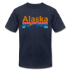 Alaska T-Shirt - Retro Mountain & Birds Unisex Alaska T Shirt - navy