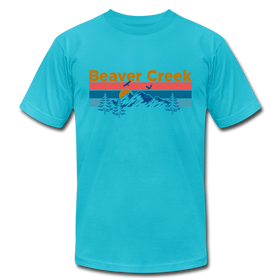 Beaver Creek, Colorado T-Shirt - Retro Mountain & Birds Unisex Beaver Creek T Shirt - turquoise