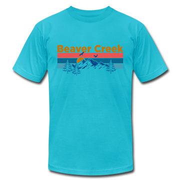 Beaver Creek, Colorado T-Shirt - Retro Mountain & Birds Unisex Beaver Creek T Shirt - turquoise
