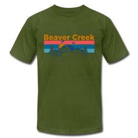 Beaver Creek, Colorado T-Shirt - Retro Mountain & Birds Unisex Beaver Creek T Shirt - olive