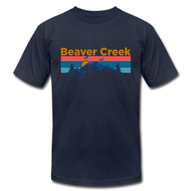 Beaver Creek, Colorado T-Shirt - Retro Mountain & Birds Unisex Beaver Creek T Shirt - navy