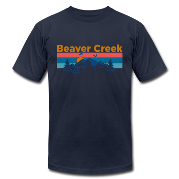 Beaver Creek, Colorado T-Shirt - Retro Mountain & Birds Unisex Beaver Creek T Shirt - navy