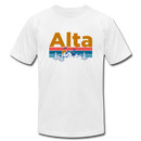 Alta, Utah T-Shirt - Retro Mountain & Birds Unisex Alta T Shirt - white
