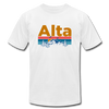 Alta, Utah T-Shirt - Retro Mountain & Birds Unisex Alta T Shirt - white