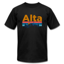 Alta, Utah T-Shirt - Retro Mountain & Birds Unisex Alta T Shirt - black