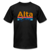 Alta, Utah T-Shirt - Retro Mountain & Birds Unisex Alta T Shirt - black