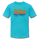 Alta, Utah T-Shirt - Retro Mountain & Birds Unisex Alta T Shirt - turquoise