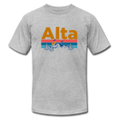 Alta, Utah T-Shirt - Retro Mountain & Birds Unisex Alta T Shirt - heather gray