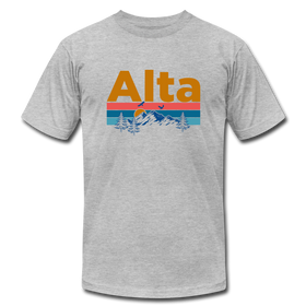 Alta, Utah T-Shirt - Retro Mountain & Birds Unisex Alta T Shirt - heather gray