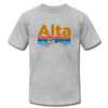 Alta, Utah T-Shirt - Retro Mountain & Birds Unisex Alta T Shirt - heather gray