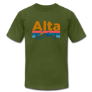 Alta, Utah T-Shirt - Retro Mountain & Birds Unisex Alta T Shirt - olive