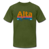Alta, Utah T-Shirt - Retro Mountain & Birds Unisex Alta T Shirt - olive