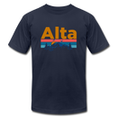 Alta, Utah T-Shirt - Retro Mountain & Birds Unisex Alta T Shirt - navy