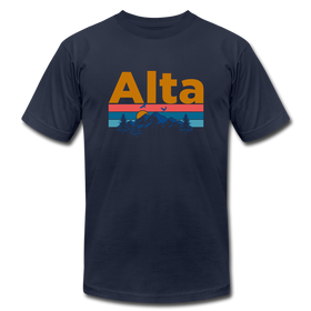Alta, Utah T-Shirt - Retro Mountain & Birds Unisex Alta T Shirt - navy