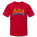 Alta, Utah T-Shirt - Retro Mountain & Birds Unisex Alta T Shirt - red