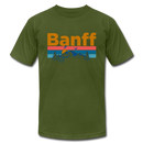 Banff, Canada T-Shirt - Retro Mountain & Birds Unisex Banff T Shirt - olive