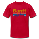 Banff, Canada T-Shirt - Retro Mountain & Birds Unisex Banff T Shirt - red