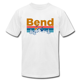 Bend, Oregon T-Shirt - Retro Mountain & Birds Unisex Bend T Shirt - white