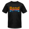 Bend, Oregon T-Shirt - Retro Mountain & Birds Unisex Bend T Shirt - black