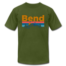 Bend, Oregon T-Shirt - Retro Mountain & Birds Unisex Bend T Shirt - olive