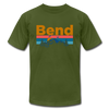 Bend, Oregon T-Shirt - Retro Mountain & Birds Unisex Bend T Shirt - olive
