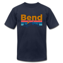 Bend, Oregon T-Shirt - Retro Mountain & Birds Unisex Bend T Shirt - navy