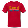 Bend, Oregon T-Shirt - Retro Mountain & Birds Unisex Bend T Shirt - red