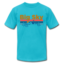 Big Sky, Montana T-Shirt - Retro Mountain & Birds Unisex Big Sky T Shirt - turquoise