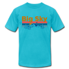 Big Sky, Montana T-Shirt - Retro Mountain & Birds Unisex Big Sky T Shirt - turquoise