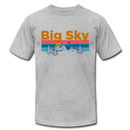Big Sky, Montana T-Shirt - Retro Mountain & Birds Unisex Big Sky T Shirt - heather gray