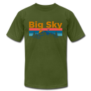 Big Sky, Montana T-Shirt - Retro Mountain & Birds Unisex Big Sky T Shirt - olive