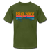 Big Sky, Montana T-Shirt - Retro Mountain & Birds Unisex Big Sky T Shirt - olive