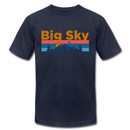 Big Sky, Montana T-Shirt - Retro Mountain & Birds Unisex Big Sky T Shirt - navy