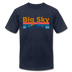 Big Sky, Montana T-Shirt - Retro Mountain & Birds Unisex Big Sky T Shirt - navy