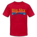 Big Sky, Montana T-Shirt - Retro Mountain & Birds Unisex Big Sky T Shirt - red