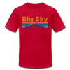 Big Sky, Montana T-Shirt - Retro Mountain & Birds Unisex Big Sky T Shirt - red