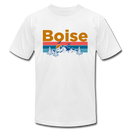 Boise, Idaho T-Shirt - Retro Mountain & Birds Unisex Boise T Shirt - white