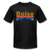 Boise, Idaho T-Shirt - Retro Mountain & Birds Unisex Boise T Shirt - black