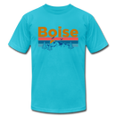 Boise, Idaho T-Shirt - Retro Mountain & Birds Unisex Boise T Shirt - turquoise