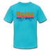 Boise, Idaho T-Shirt - Retro Mountain & Birds Unisex Boise T Shirt - turquoise