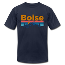 Boise, Idaho T-Shirt - Retro Mountain & Birds Unisex Boise T Shirt - navy
